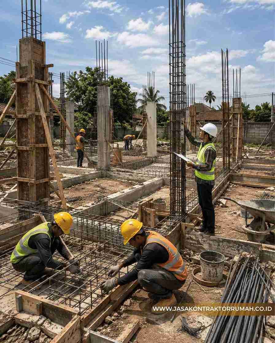 Menyiapkan Pondasi dan Struktur Utama 2 Lantai