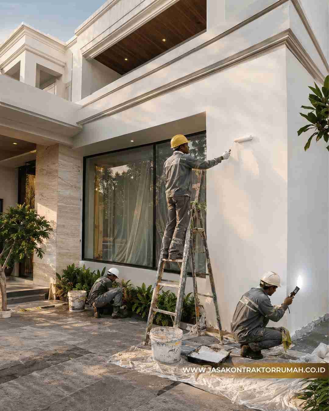 Finishing Rumah Mewah Berwarna Putih