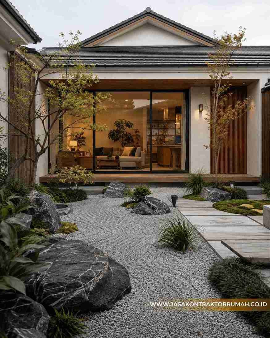 Eksterior Japandi - Taman Kering Khas Jepang