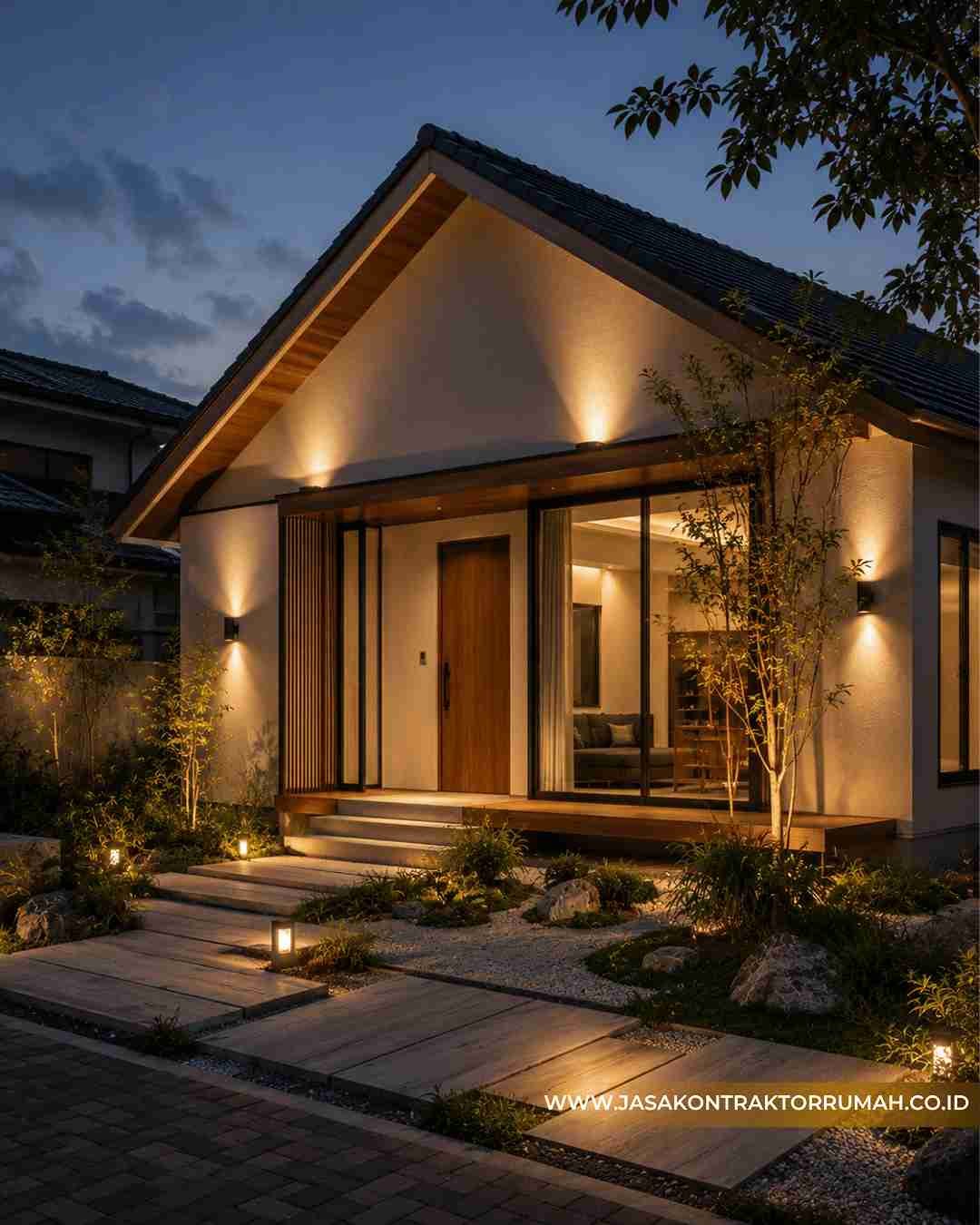 Eksterior Japandi - Lampu Dinding Warm White