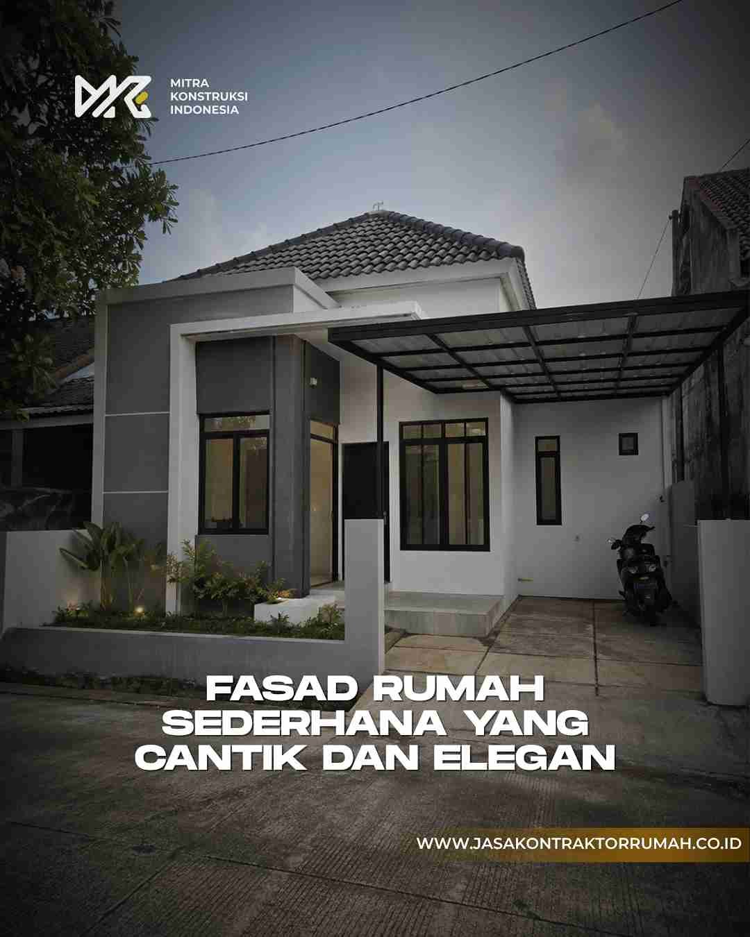 fasad rumah sederhana - minimalis monokrom