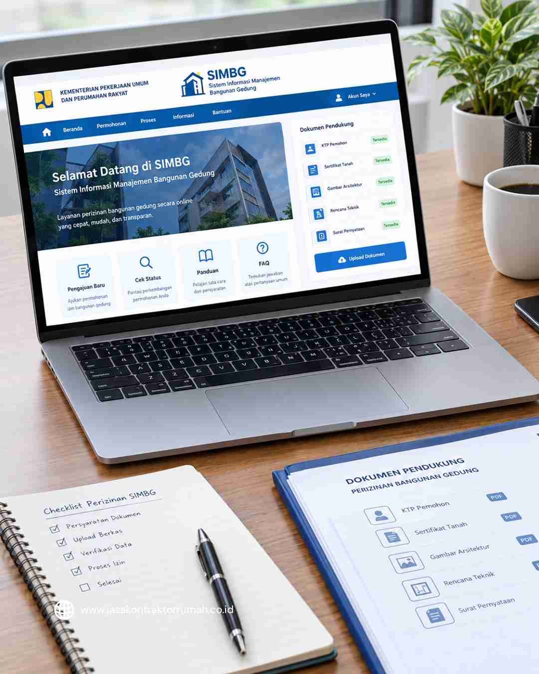 Alur pendaftaran dokumen PBG melalui portal Sistem Informasi Bangunan Gedung SIMBG