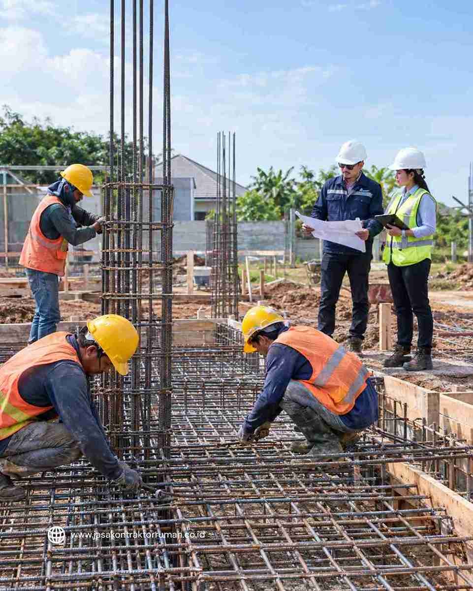 Pelaksanaan konstruksi fisik rumah sesuai gambar kerja terstruktur