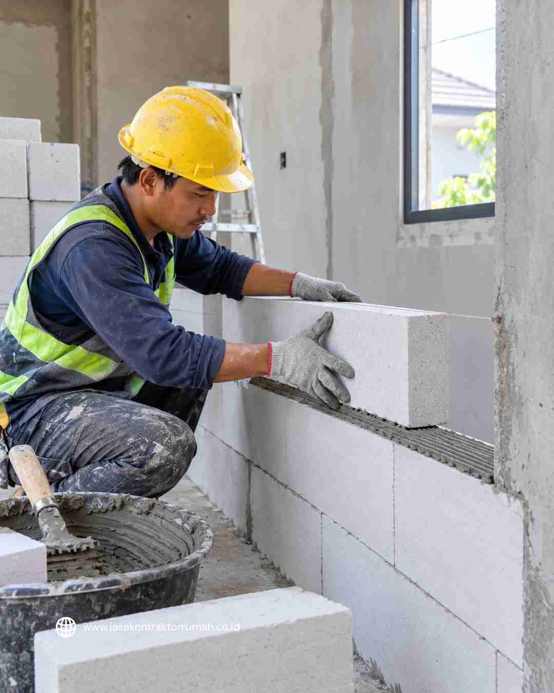 Pemasangan dinding bata ringan untuk efisiensi waktu dan biaya