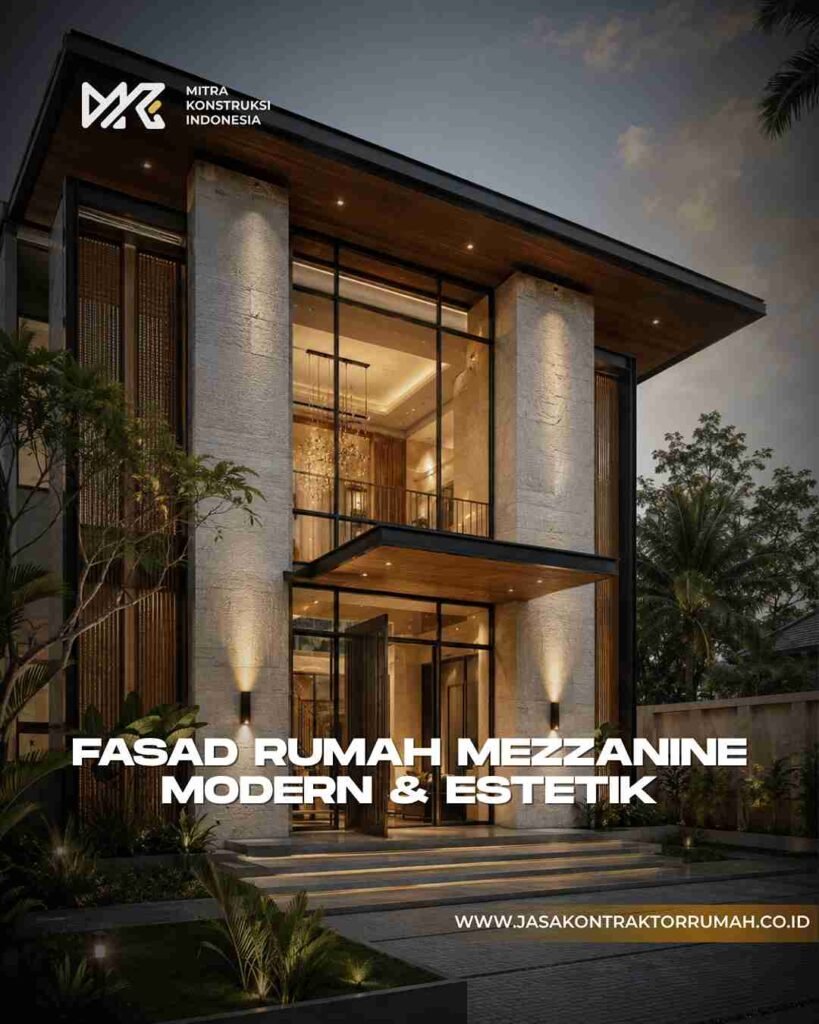 Fasad Rumah Mezzanine Membuat Proporsi Bangunan yang Megah
