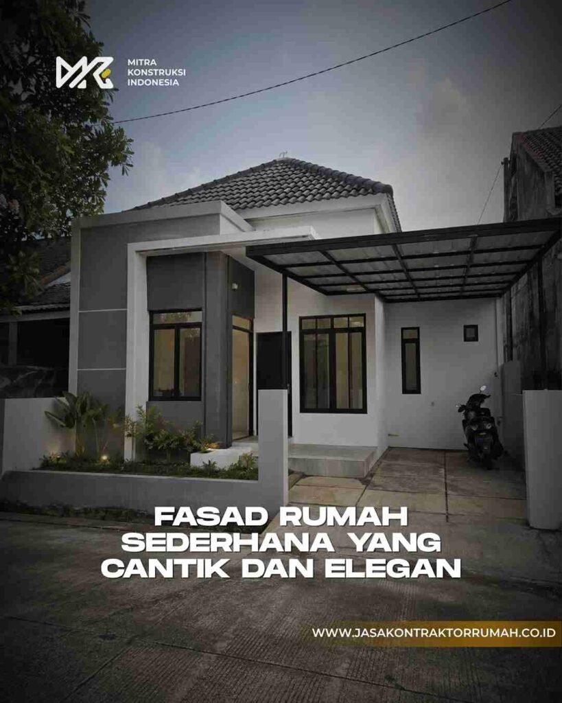 fasad rumah sederhana - minimalis monokrom